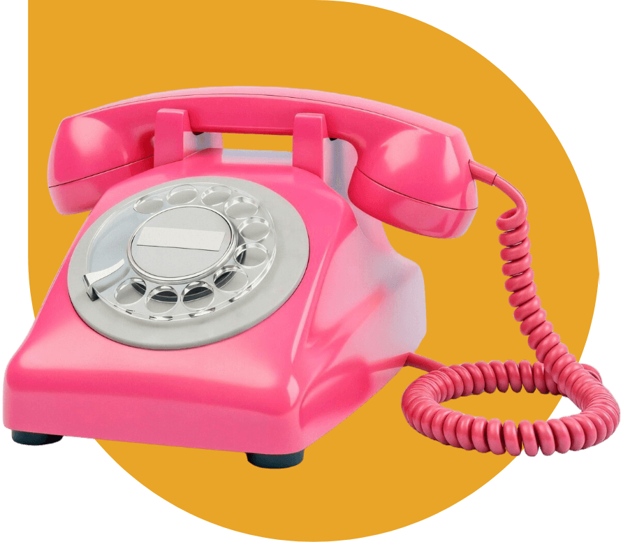 Teléfono rosa para agendar una llamada