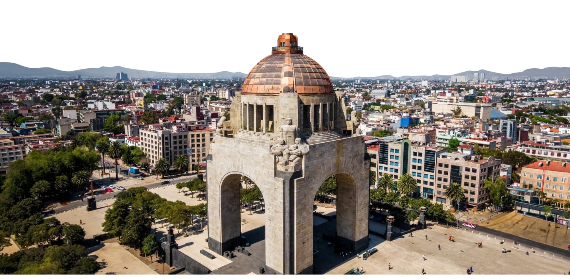 Panorámica del Monumento a la Revolución en la Ciudad de México